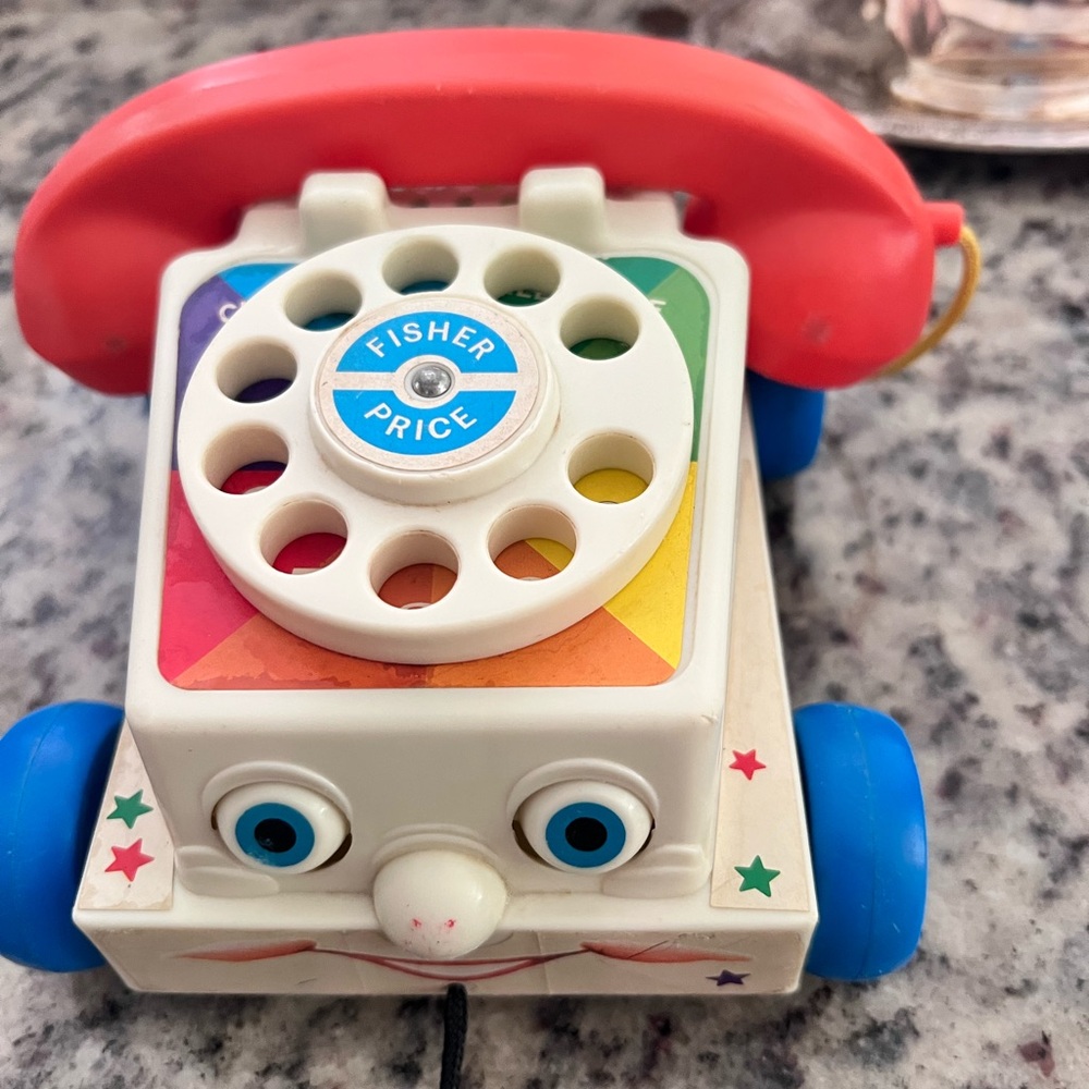 Vintage Fisher-Price Colorful Chatter Phone - Red, Blue, White